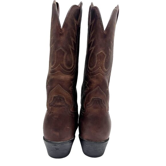 Ariat Mens Brown Leather Western Cowboy Boots US 11C Pull On Rubber Soles - Picture 7 of 10
